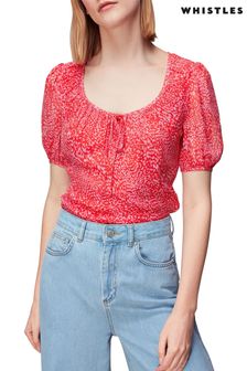 Whistles Red Diagonal Leopard Top (443158) | €56
