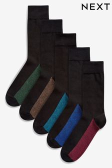 Couleur vive - Lot de 5 - Chaussettes avec semelle à motif (443351) | €12