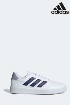 adidas White/Blue Courtblock Trainers (443426) | $80