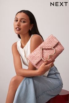 Pink - Heart Handle Clutch Bag (443508) | DKK305