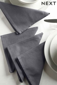 Charcoal Cotton Blend With Linen Set of 4 Napkins (443540) | $21
