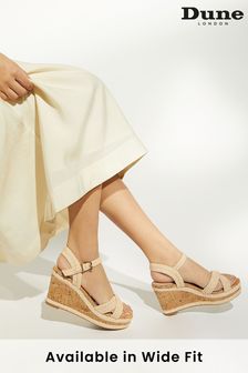 Naturfarben - Dune London Kelisa Sandalen mit geflochtenem Obermaterial und hohem Keilabsatz (443631) | 133 €