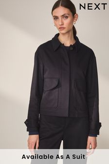 Marineblau - Boxy Jacke aus Premium Twill (443750) | 160 €