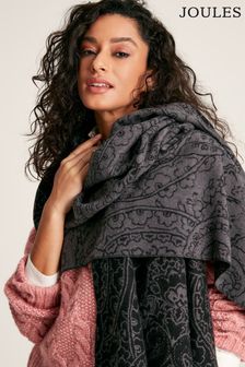 Черный - Жаккардовый шарф с узором пейсли Joules Elissa (444193) | €41