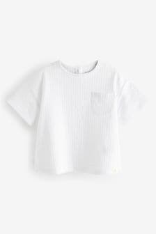 Crema crudo - Camiseta con bolsillo con textura (3 meses a 7 años) (444521) | 6 € - 8 €