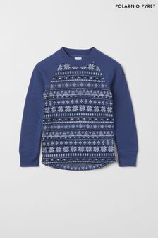 Polarn O Pyret Blue Merino Wool Thermal Top (445439) | €40