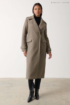 Pretty Lavish Grey Halston Boucle Coat (445893) | €64