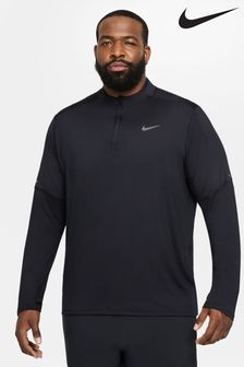 Czarny - Bluza do biegania z krótkim suwakiem Nike Element (445904) | 345 zł
