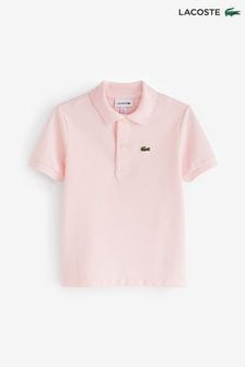Розовый - детская футболка-поло Lacoste классического кроя (446212) | €66 - €73