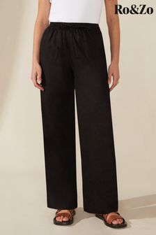 Ro&Zo Linen Jogger Style Black Trousers (446757) | €56
