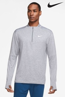 Grau - Nike Element Lauf-Shirt mit halbem Reißverschluss (446947) | 46 €