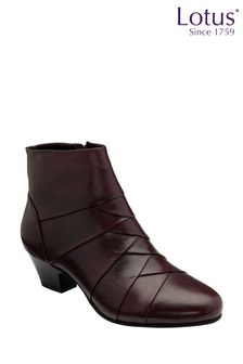 Lotus Purple Leather Ankle Boots (447034) | $119