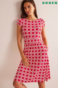Boden Red Amelie Jersey Dress (447900) | OMR28