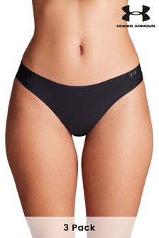 Under Armour Black No Show Pure Stretch Thongs 3 Pack (448029) | AED144