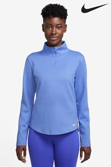 Синий - Топ для бега с короткой молнией Nike Therma-fit (448141) | €34
