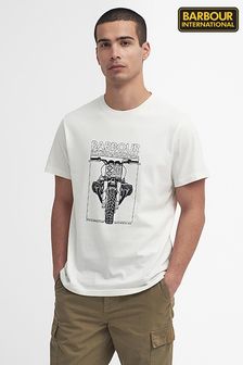 أبيض - Barbour® International Raceway Graphic White T-shirt (448185) | ‏223 ر.س‏