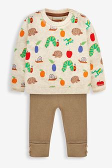 JoJo Maman Bébé Oatmeal The Very Hungry Caterpillar Sweatshirt & Cosy Trousers Baby Set (448435) | €36.50