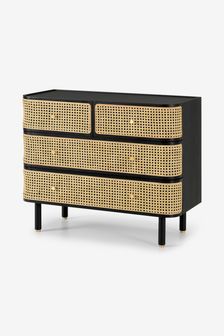 MADE.COM Black Stain Oak and Rattan Ankhara Chest of Drawers (448702) | €1,007