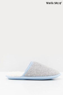 Chaussons mules White Stuff en tweed gris