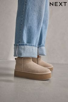 Natural Ankle Flat Casual Boots Next Oman