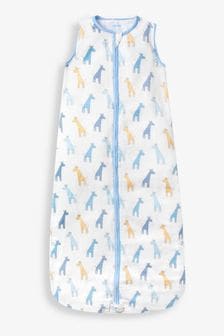 JoJo Maman Bébé Blue Giraffe 1 Tog Toddler Muslin Sleeping Bag (448845) | €39
