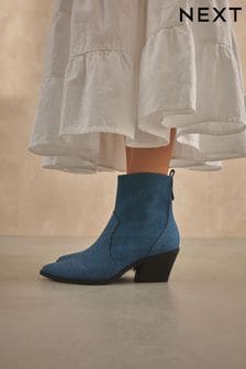 Denim - Forever Comfort® Cowboy Western Ankle Boots (448958) | €57