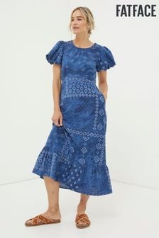FatFace Blue Angie Patchwork Midi Dress (449069) | 341 QAR