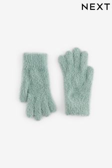 Sage Green Fluffy Gloves (3-16yrs) (449083) | AED13 - AED23