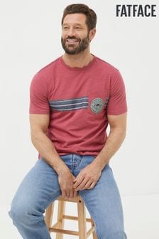 FatFace Pink Chest Stripe Badge T-Shirt (449240) | OMR14