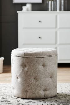 Wool Blend Natural Stone Hartford Upholstered Storage Footstool (449270) | €160