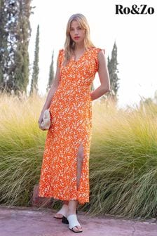 Ro&Zo Orange Ditsy Frilly Dress (449535) | €56