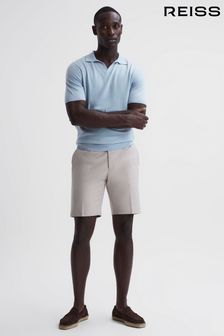 Reiss Stone Southbury Cotton Blend Chino Shorts (449604) | AED706