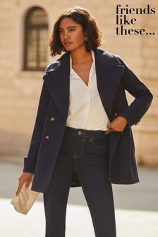 Curve Blue Plain Evening Coats Next Luxembourg