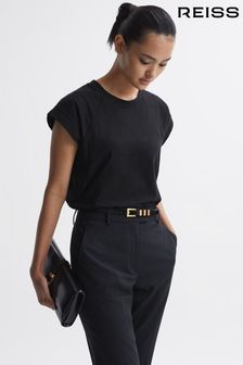 Noir - T-shirt Reiss Kelly en coton à manches raglan (449889) | €45