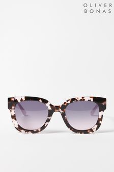 Fioletowe okulary przeciwsłoneczne Oliver Bonas Glam Milky z szylkretową oprawką (450126) | 172 zł