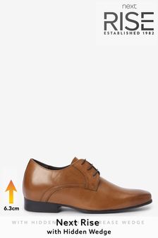 Tan Brown Rise - Added Height Leather Derby Shoes (450472) | 22 €