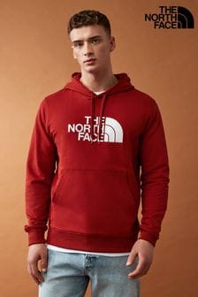 Czerwony - Męska bluza z kapturem The North Face Light Drew Peak o fasonie zakładanym przez głowę (451279) | 410 zł