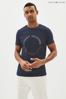Tommy Hilfiger T-Shirt mit rundem Logo, Blau (451362) | 61 €
