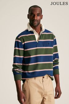 Joules Onside Green/Navy Striped Rugby Shirt (451419) | 297 QAR
