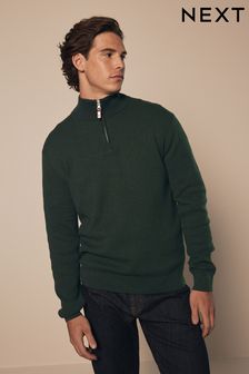 Mens green half zip jumper shop