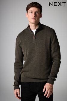 Mens Green Zip Neck Knitwear Next Ireland