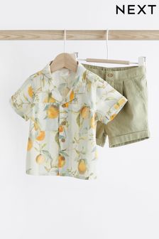 Orange Print Baby Shirt And Short Set (0mths-3yrs) (451522) | $34 - $37