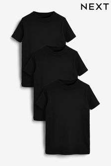 Black 3 Pack Cotton Rib T-Shirts (1.5-16yrs) (452056) | CHF 13 - CHF 17
