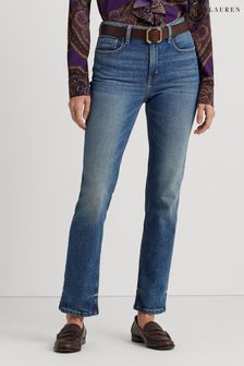 Niebieskie jeansy Lauren Ralph Lauren do kostki z wysokim stanem i prostymi nogawkami (452111) | 502 zł