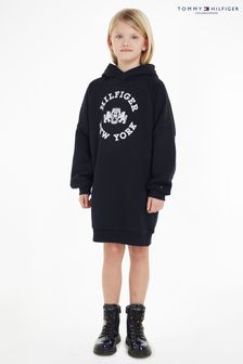 Tommy Hilfiger Kids Sweatshirt-Kleid mit Kapuze und Wappenmotiv, Blau (452147) | 50 € - 57 €