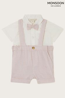 Monsoon White/Pink Newborn Sammy Shorts and Shirt Set (452640) | €50