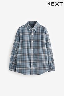 Blue Check Long Sleeve Oxford Shirt (3-16yrs) (452731) | kr182 - kr258