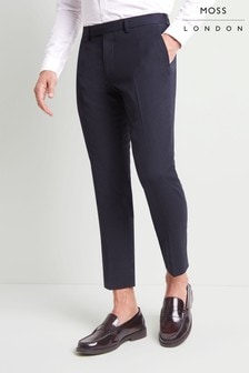 Темно-синие укороченные эластичные брюки скинни Moss (452856) | €26