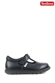 Zapatos negros de cuero sintético con tira en T de velcro y plantilla con detalle de unicornio de Toezone(453084) | 38 €