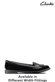 Clarks Black Multi Fit Patent Scala Bright Youth Shoes (453470) | €60 - €61